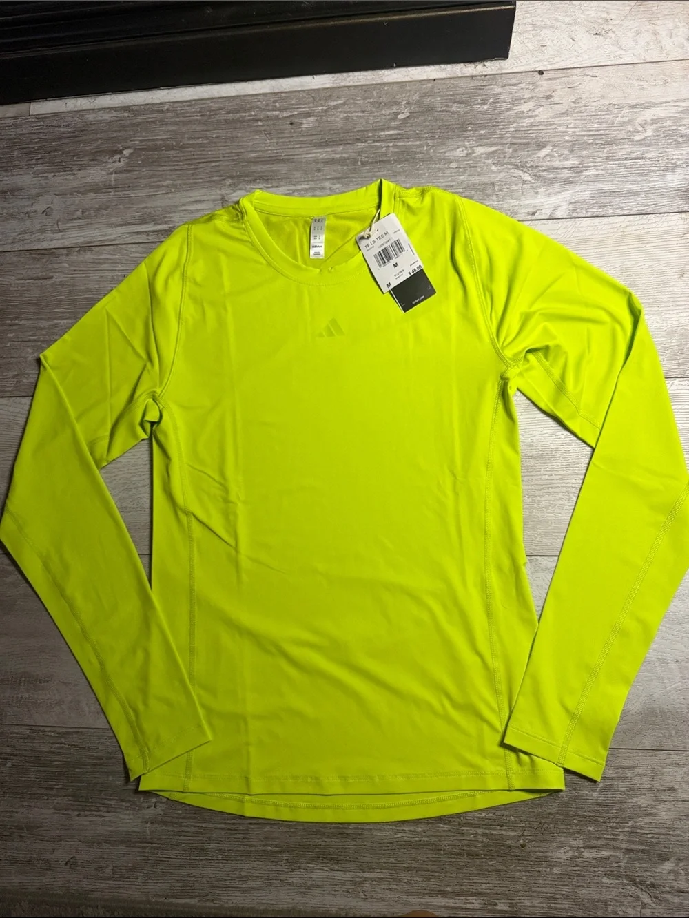 Adidas Men’s Neon Lime Long Sleeve Athletic Top